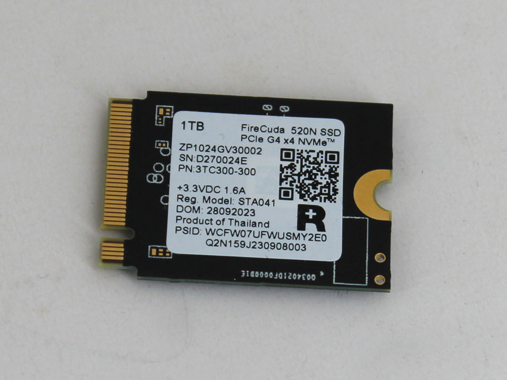 FireCuda 520N SSD, Rückseite.
